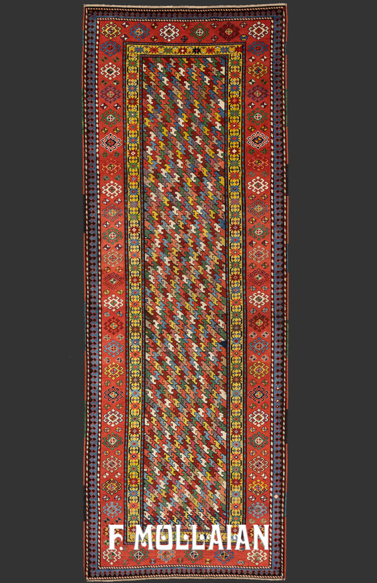 Multicolor All-over Antique Talish Runner Rug n°:43885087